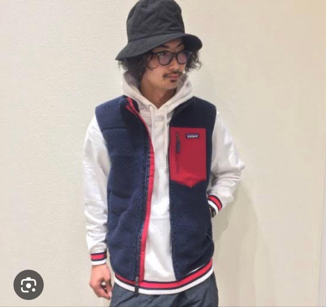patagonia レトロXベスト XSサイズ ネイビー/レッド - メルカリ