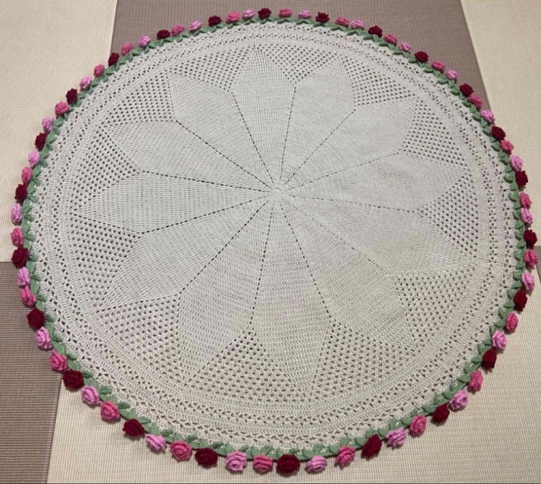 バラの花束ブランケット直径103cm，72本の大きなバラ，ストール - メルカリ