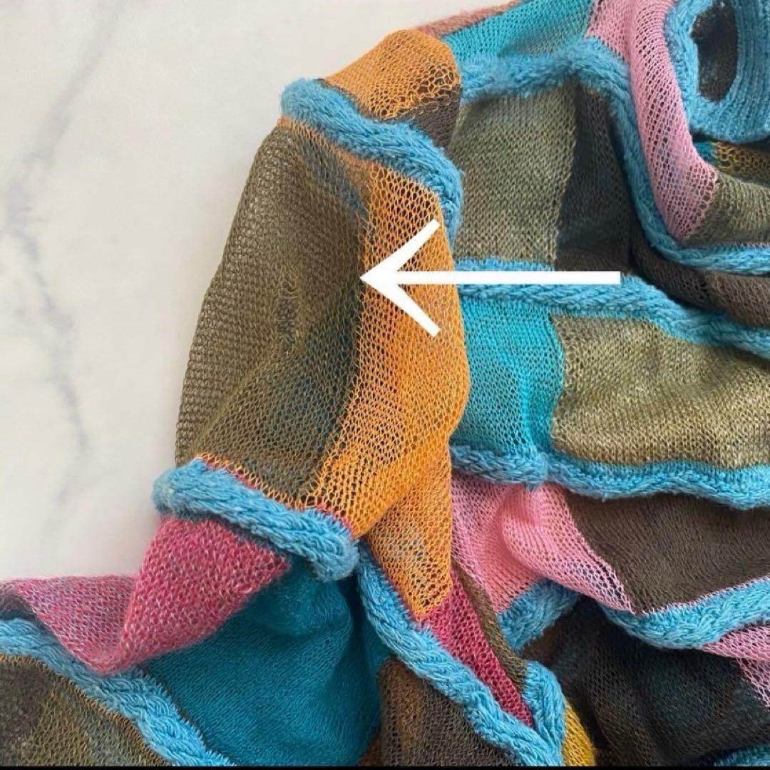 訳あり M.&KYOKO 立体×シアー素材 シルク和紙混 ロングカーディガンの