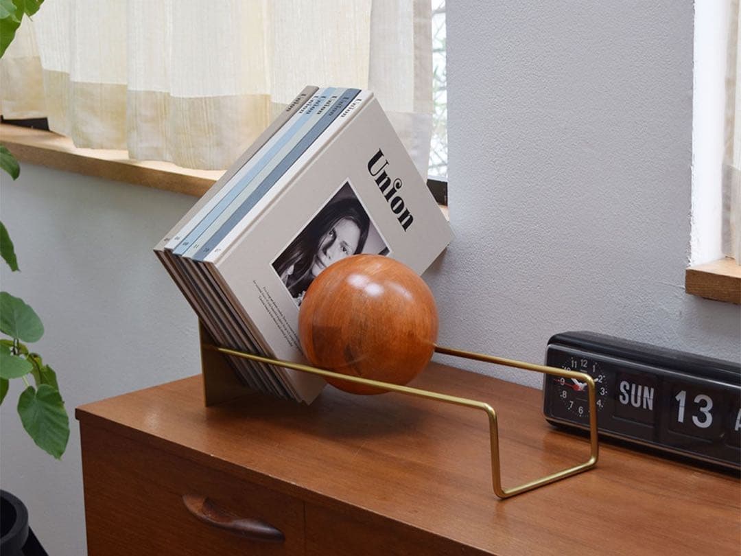 Slope Bookend \"Gold\" スロープブックエンドゴールド 本棚