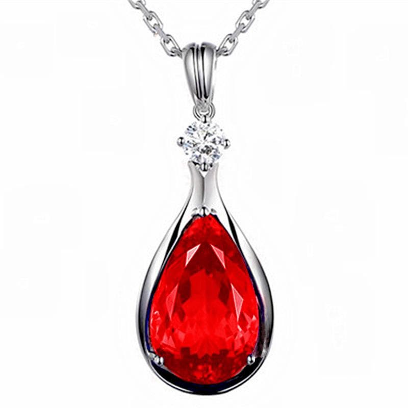 N-206-R 涙型ペンダント 赤 ネックレス ギフト シルバー925 - メルカリ