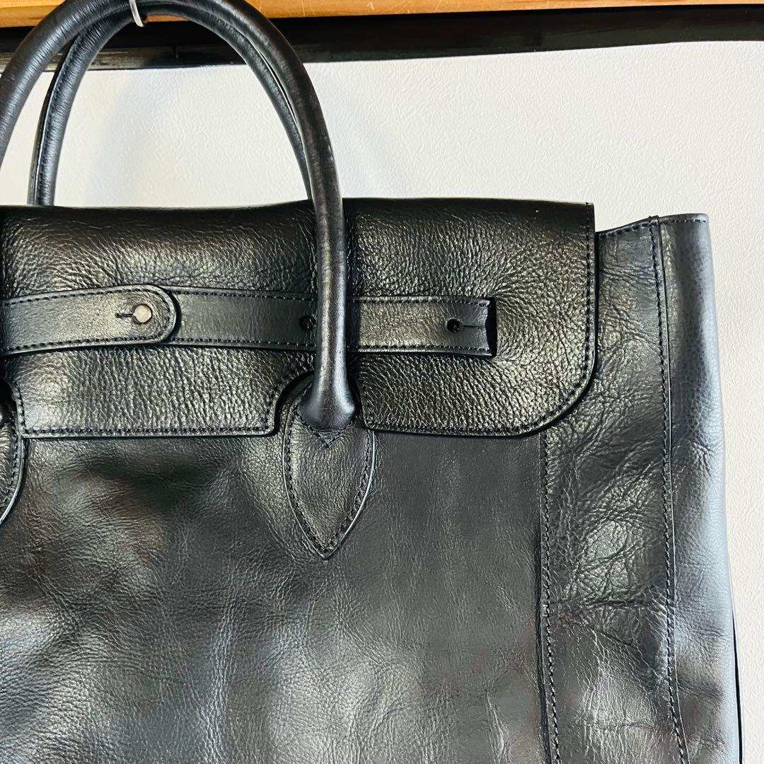 本革】オーダー品 フルレザーショルダーバック ブラック 一点もの