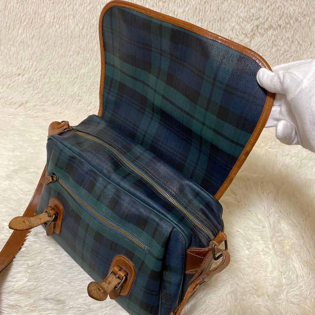 ポロ ラルフローレン メッセンジャーバッグ グリーン チェック