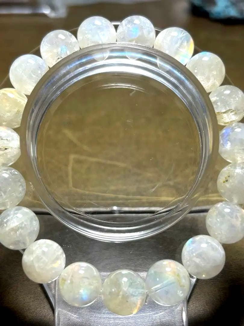 マダガスカル産 レインボームーンストーンブレス10.4㎜（新品未使用