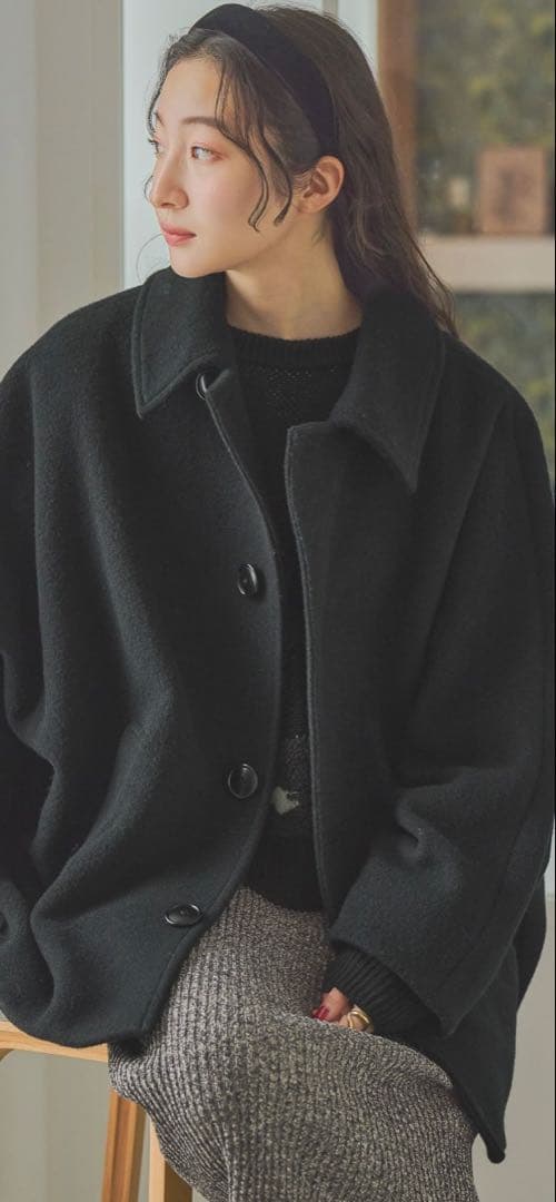 最終価格！niko and … ライトモッサドルマンジャケットコート ブラック