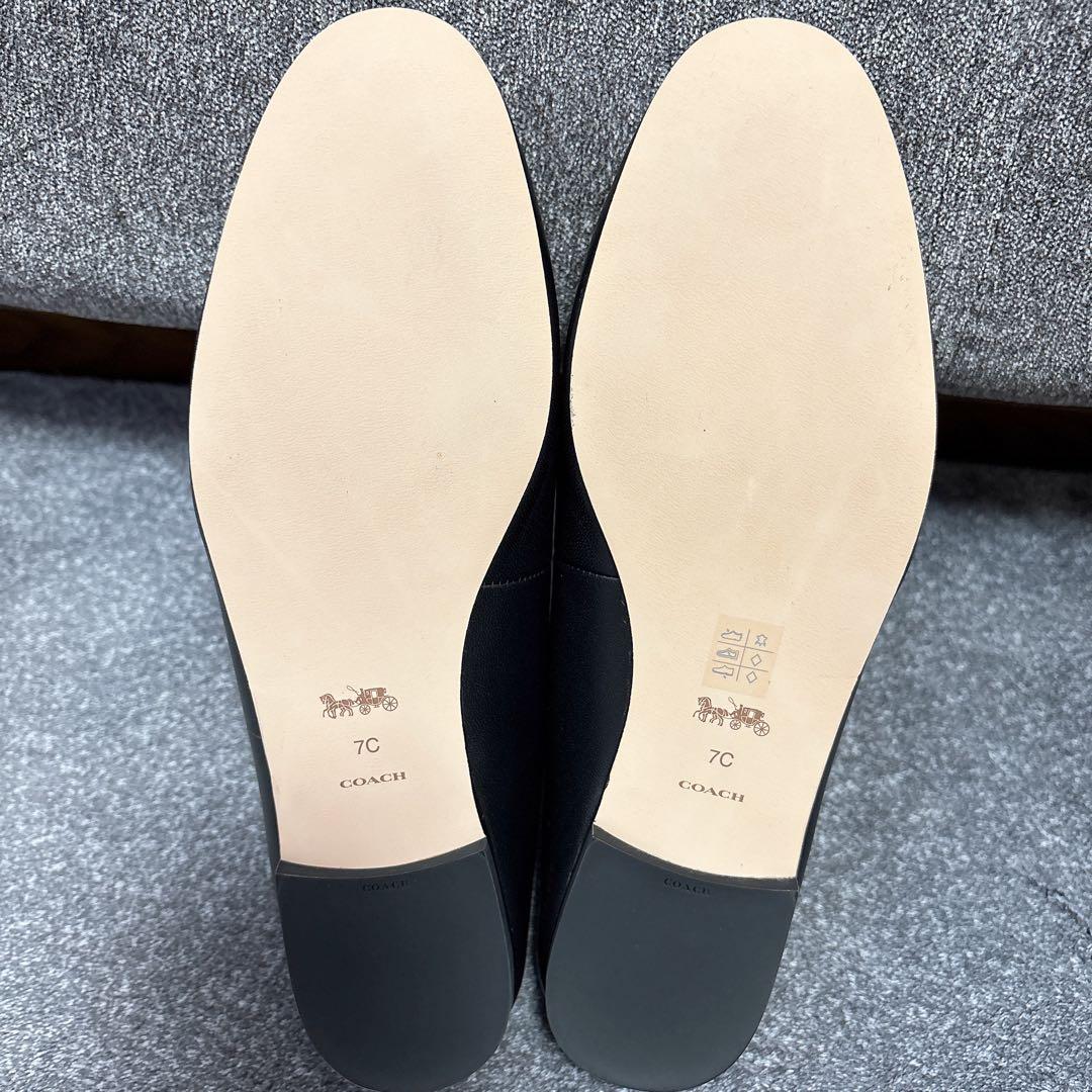 新品未使用 COACH シエナ レザー スライド ブラック 7C 24.0cm