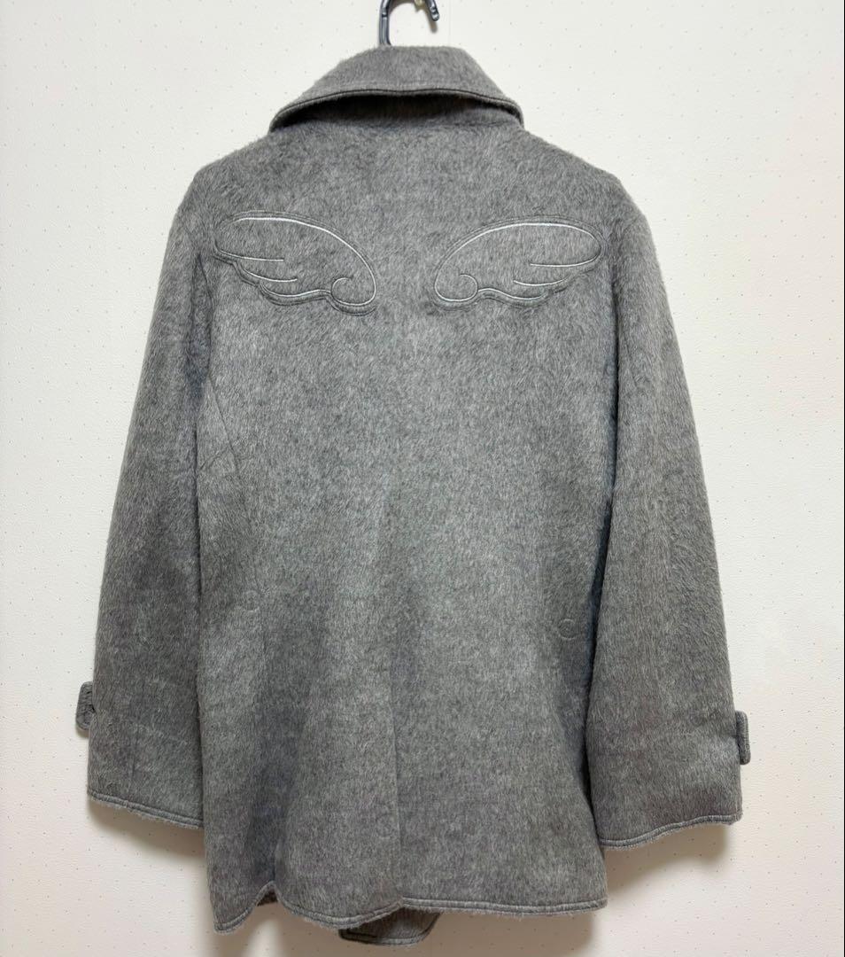 Smyeon スミョン ミドルシャギーコート グレー - メルカリ