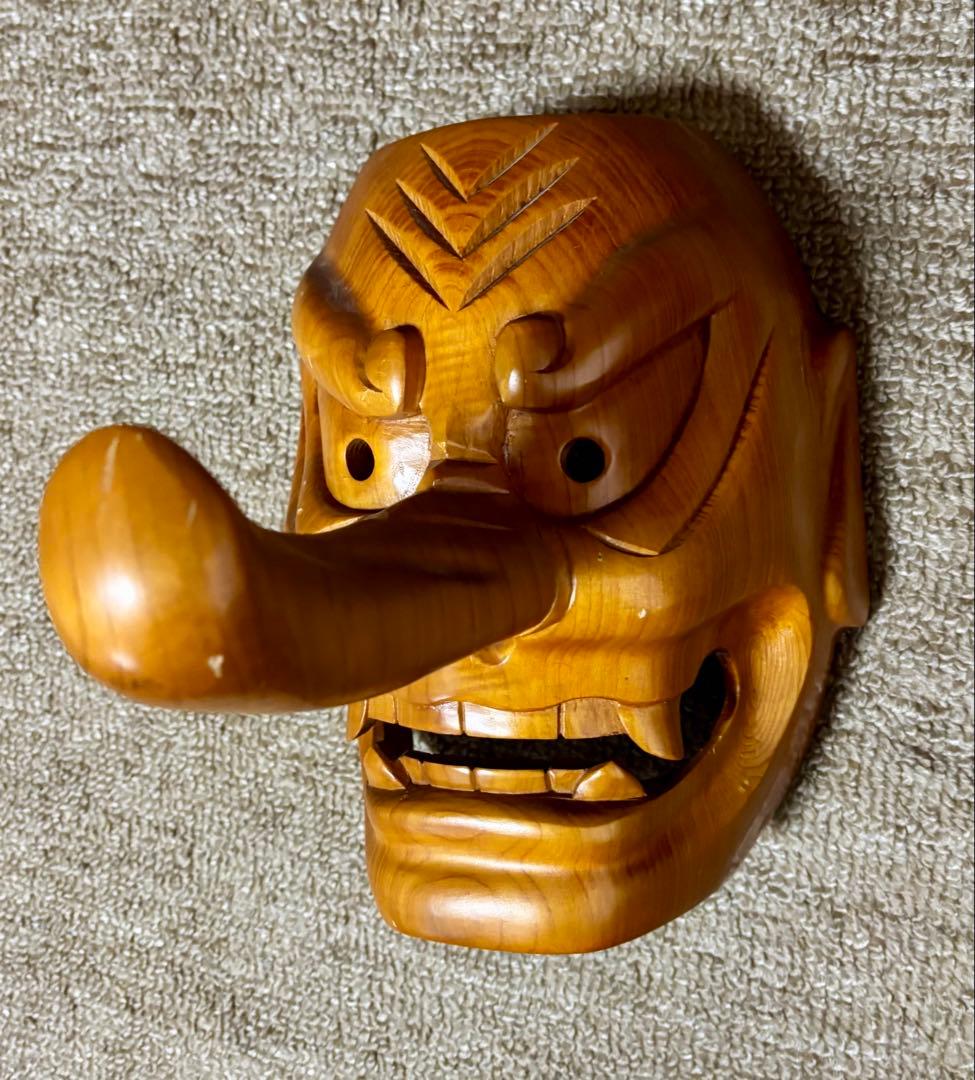 木製の天狗 お面 - メルカリ