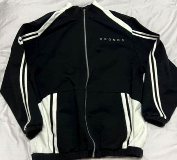CRONOS ジップアップジャケット ブラック/ホワイト - メルカリ