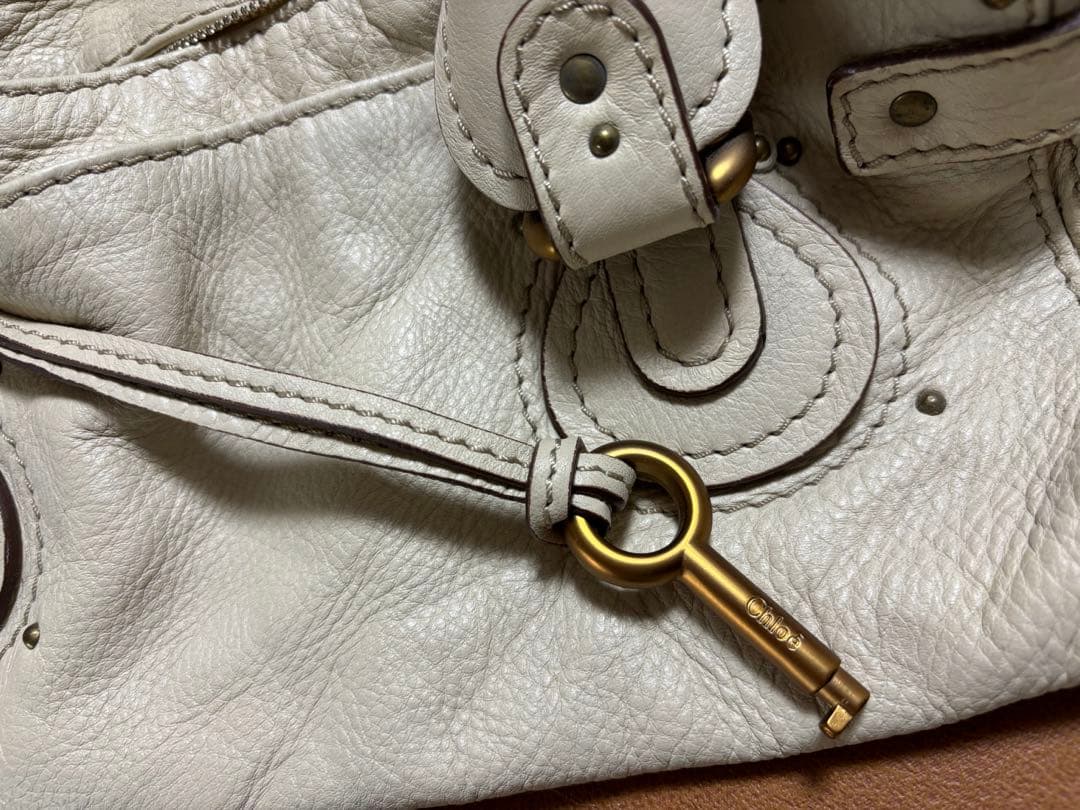 Chloe クロエパディントンバッグアイボリーレザーオフホワイト