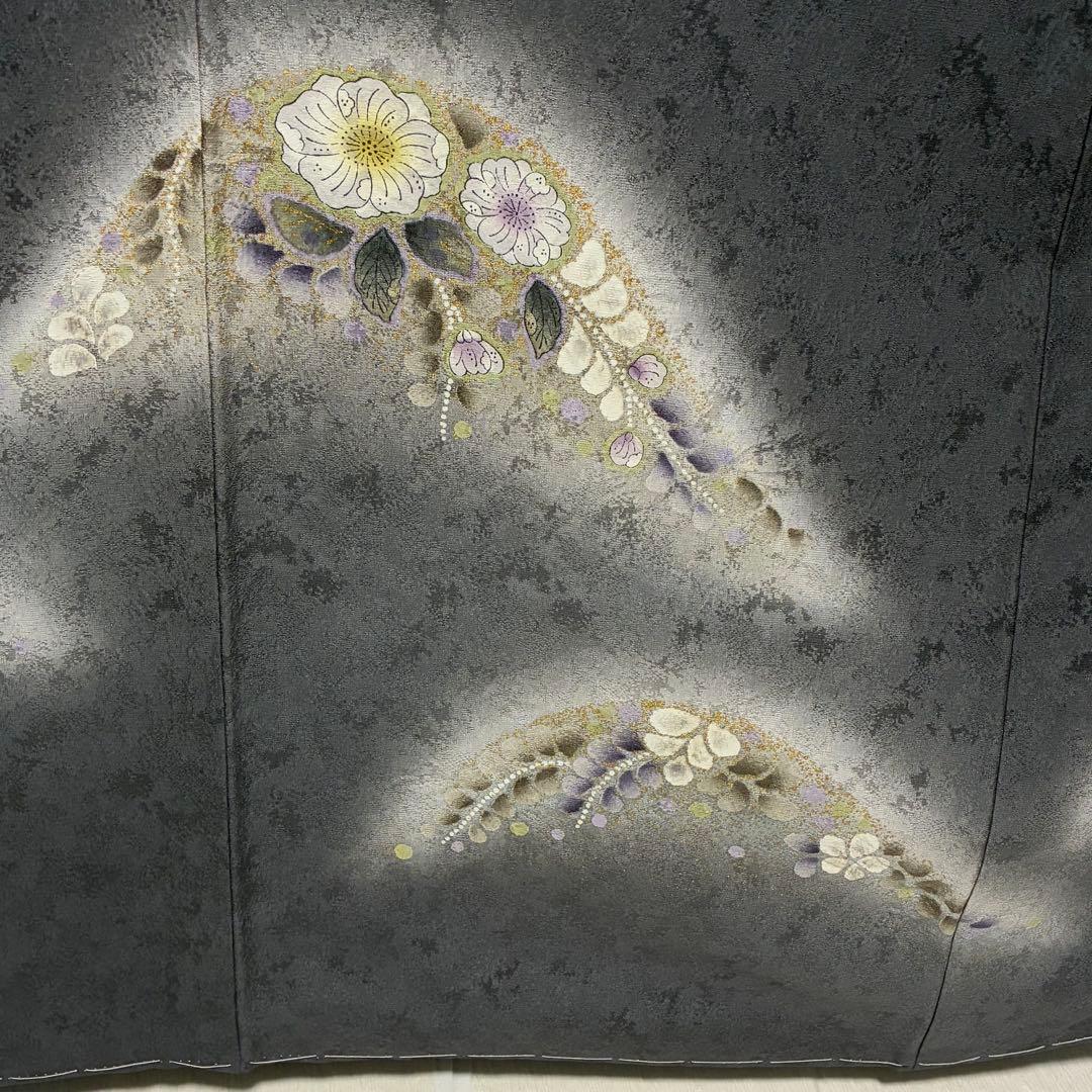 D318 訪問着 辻ヶ花 一つ紋 正絹 着物 袷 しつけ糸付き未使用極美品