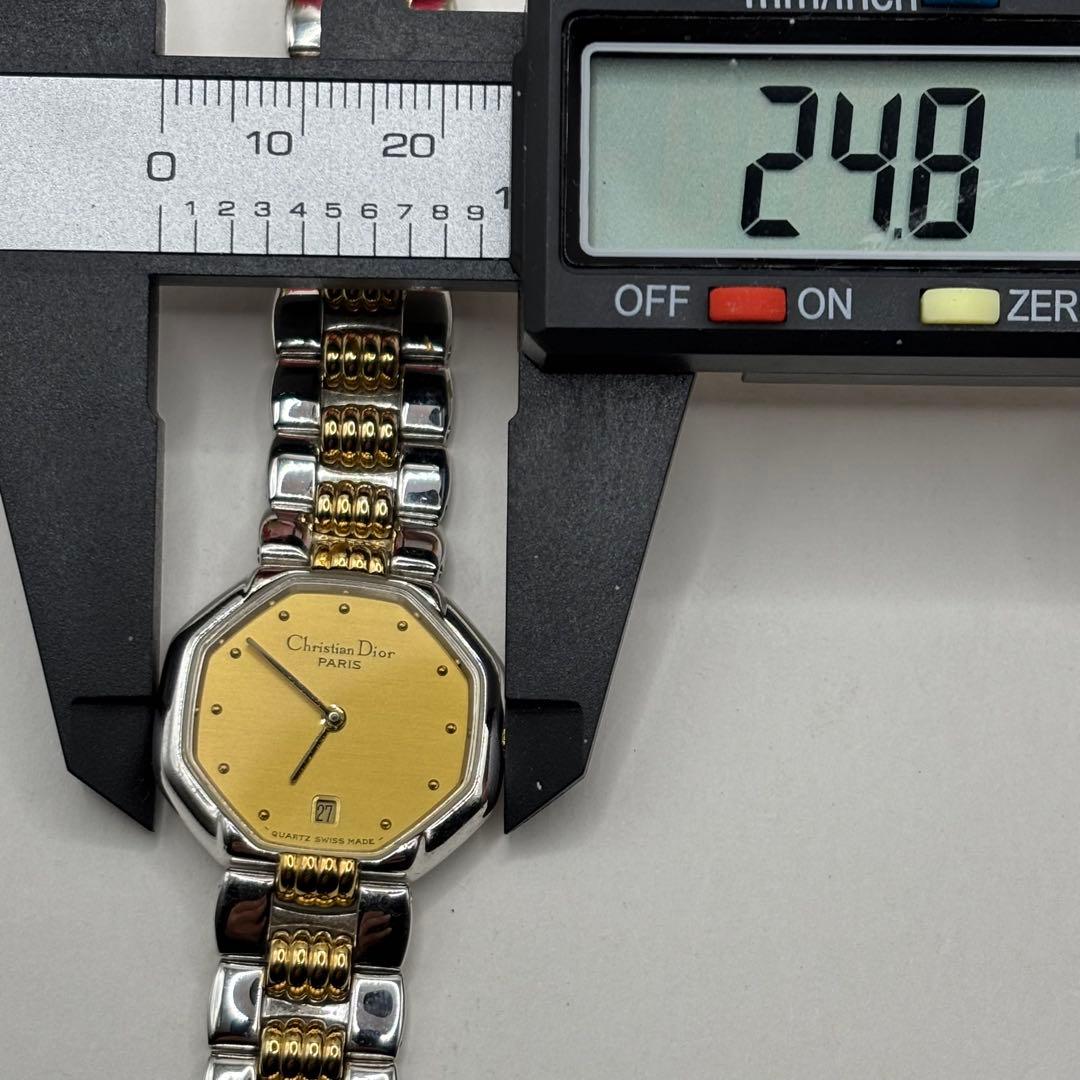 稼働品☆新品電池 クリスチャンディオール オクタゴン 美品 コンビ