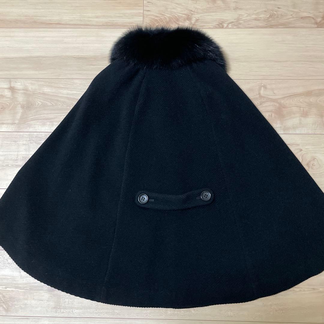 ホメオスタイル ケープコート ブルーフォックスファー ポンチョ