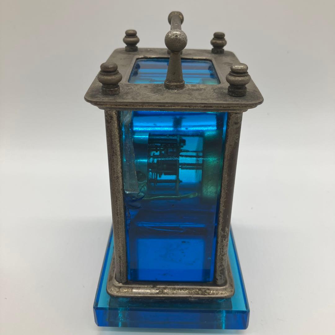 希少 アンティーク ウランガラス 時計 精工舎 置時計 ブルー - メルカリ