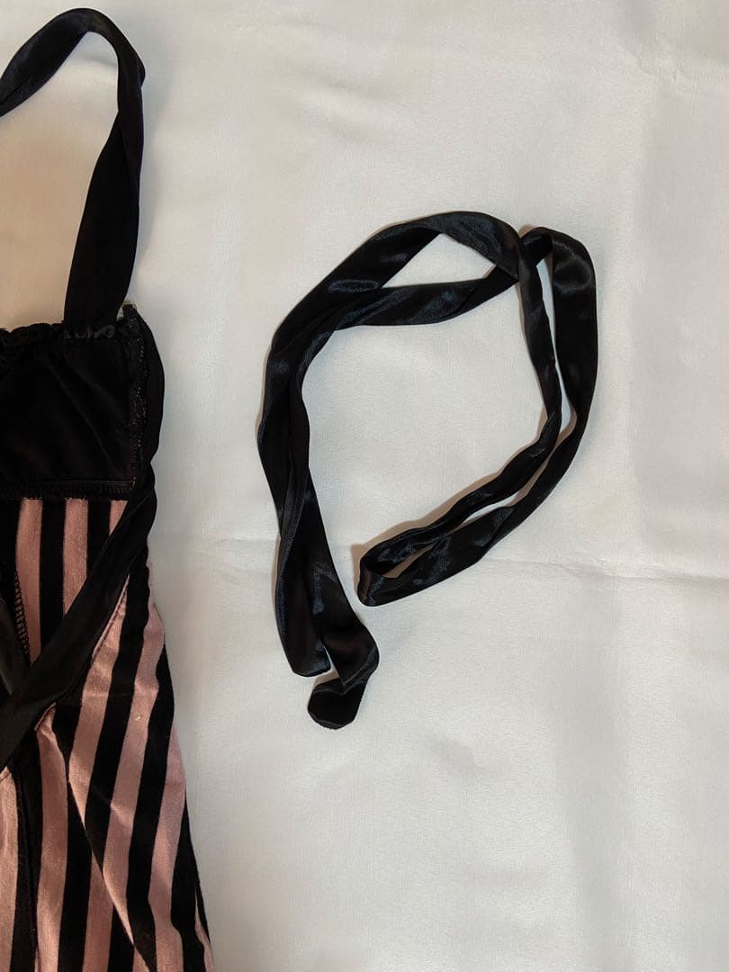 ★レア★　グラマラスジェーン　ストライプ胸元フリルキャミ　ピンク×黒　平成ギャル