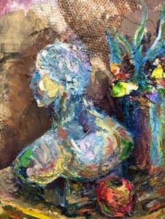 絵画一点物油絵F30号micchan作