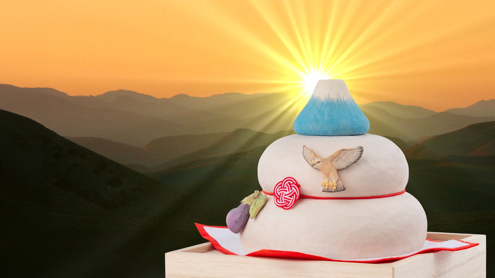 初夢といえば一富士二鷹三茄子！ 大人気の木彫り鏡餅が御利益満載、夢