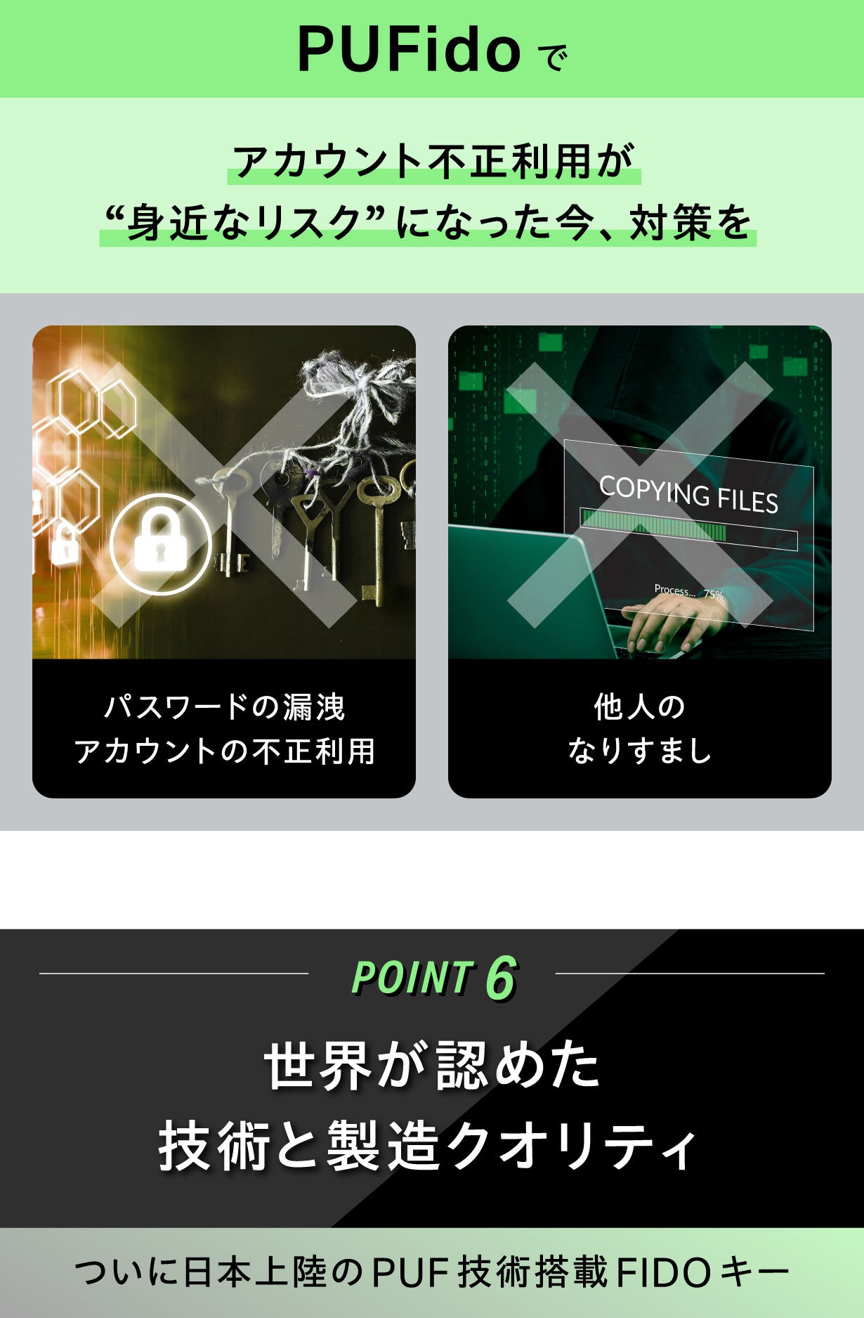 国際標準セキュリティ規格FIDO2搭載】パスワード漏洩から守る新時代の