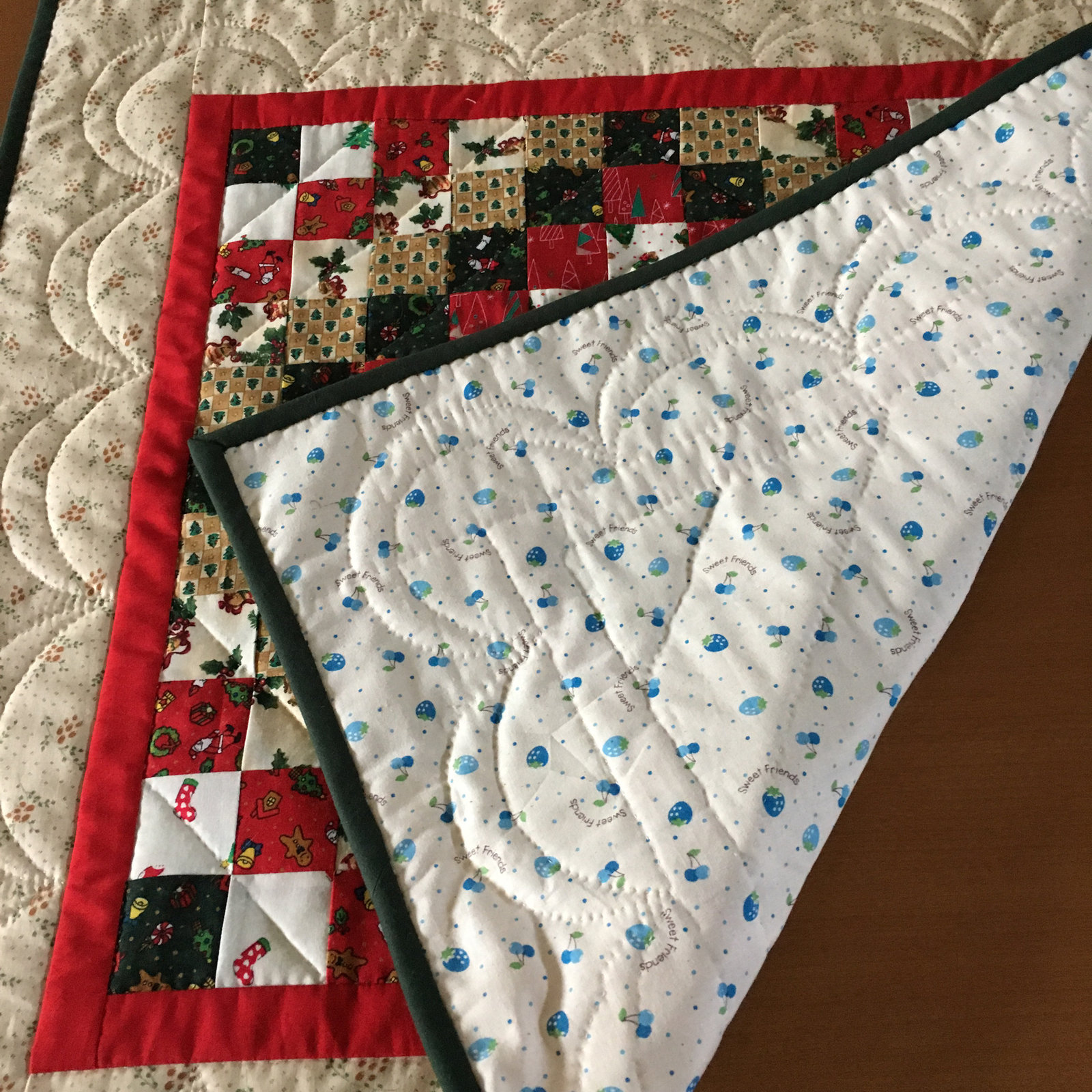 パッチワークタペストリー クリスマス キルトマット - SUZURAN-218'S