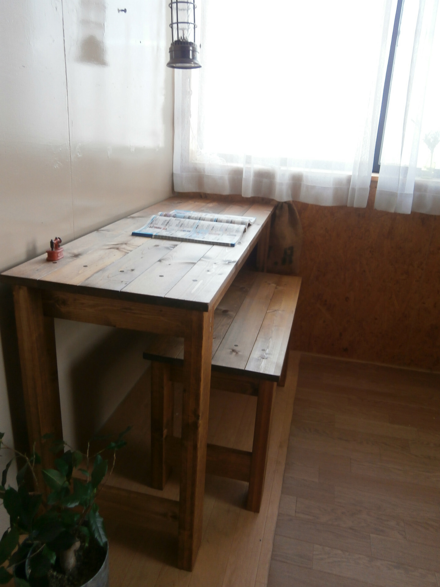 ◇アンティーク風 ミシン台・作業台・テーブル 120cm 【 DW