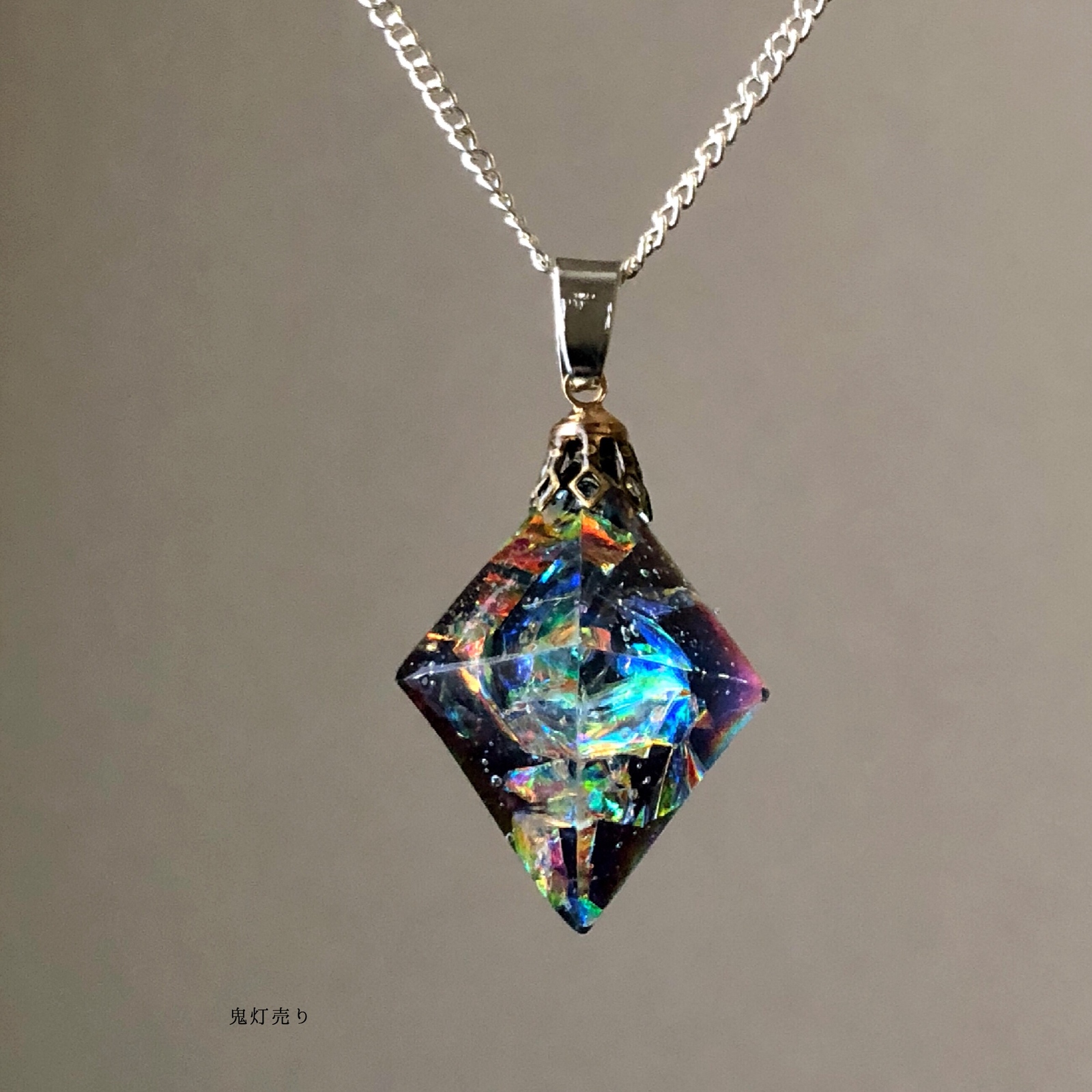 再販】魔法使いから貰ったブラックホールネックレス ブラックオパール