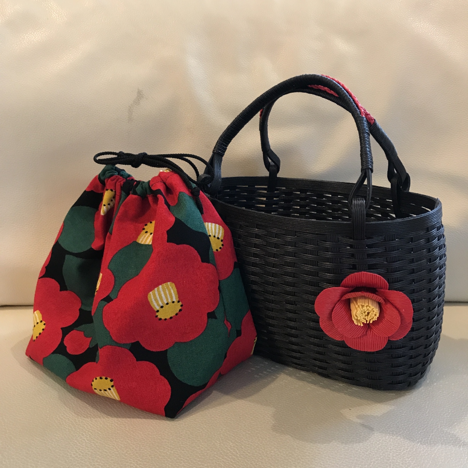 クラフトバンドのファー付きかごバッグ - KIUKIU5352'S GALLERY