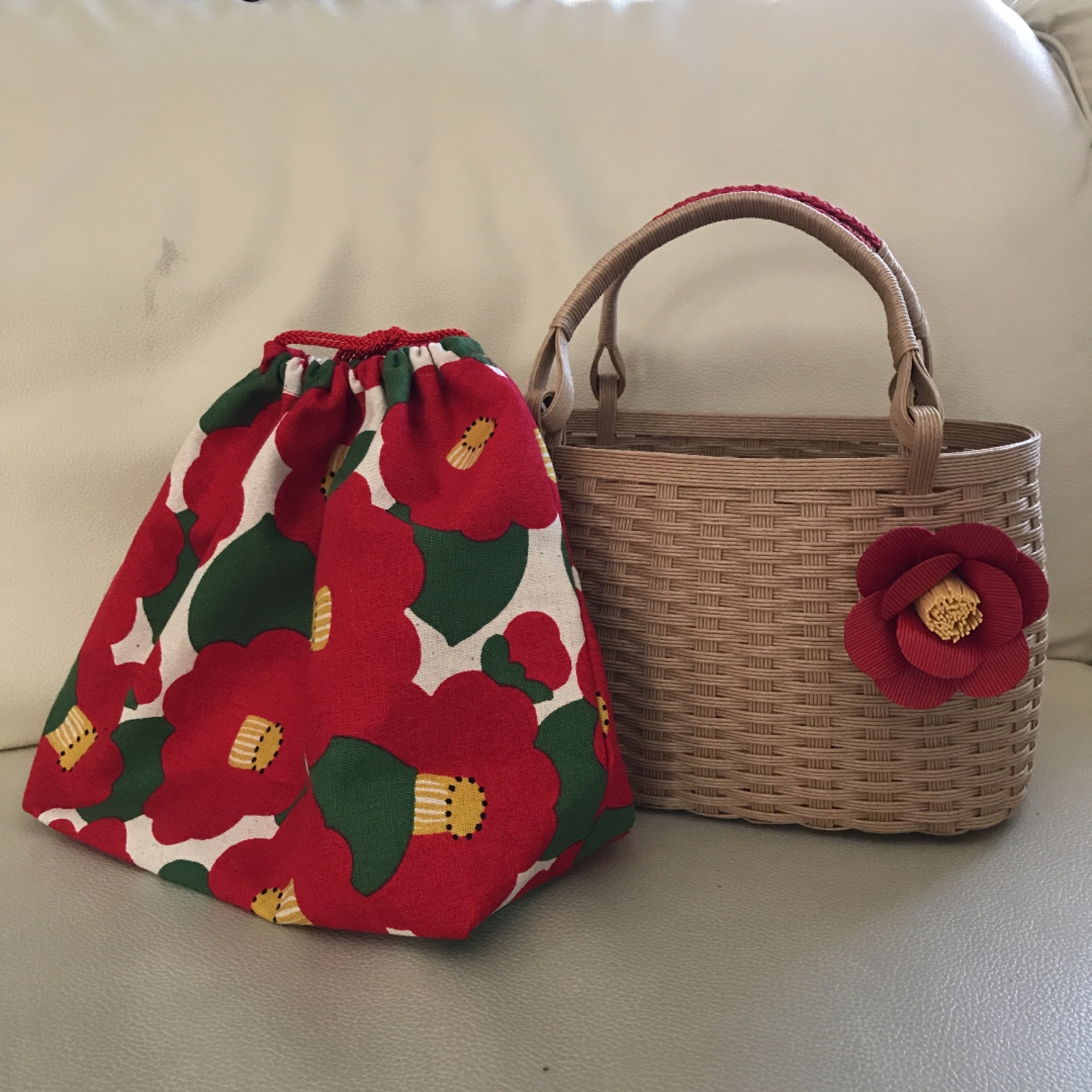 クラフトバンドのファー付きかごバッグ - KIUKIU5352'S GALLERY