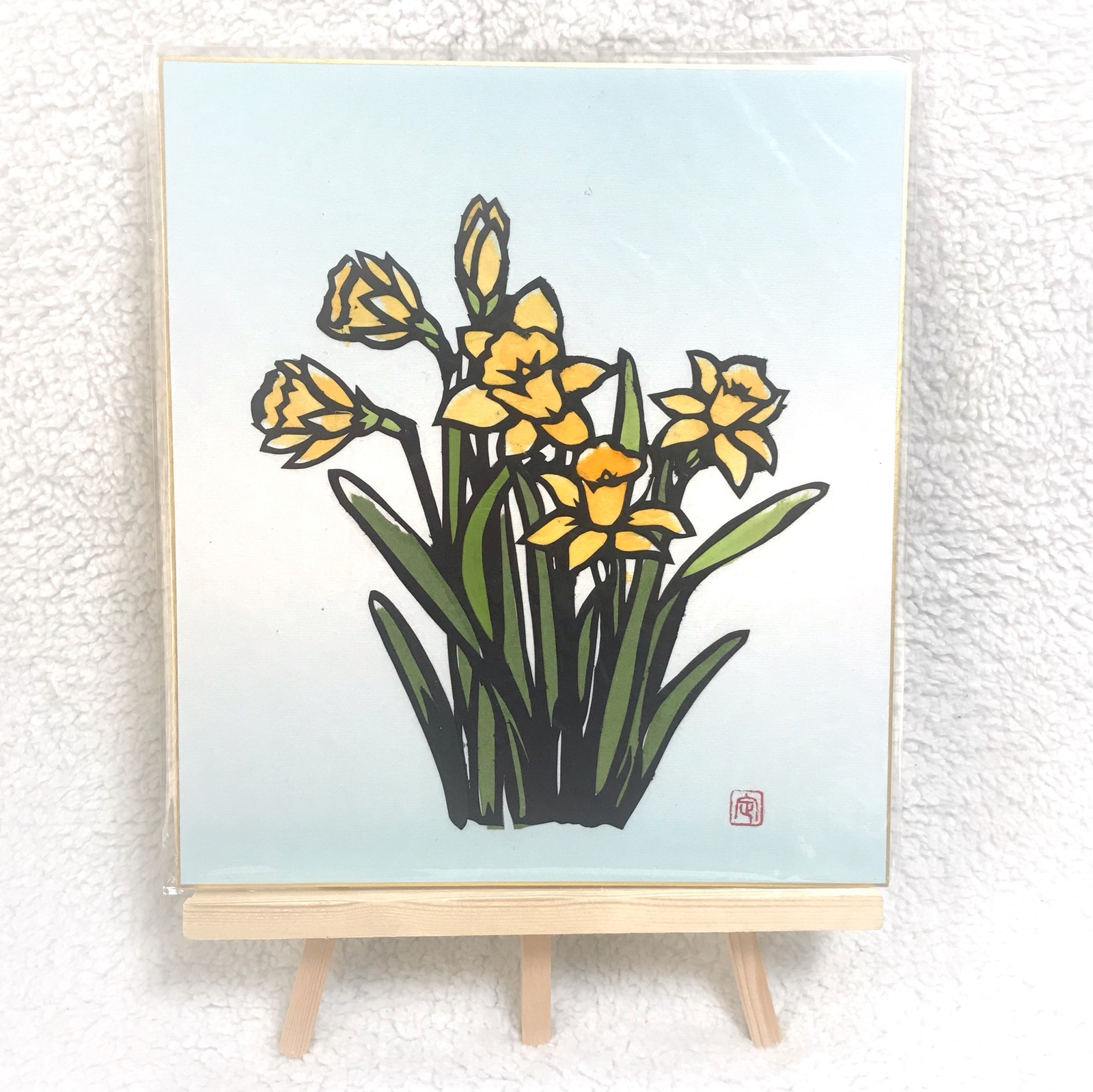 切り絵】ラッパスイセン ラッパのように突き出た花がキュート