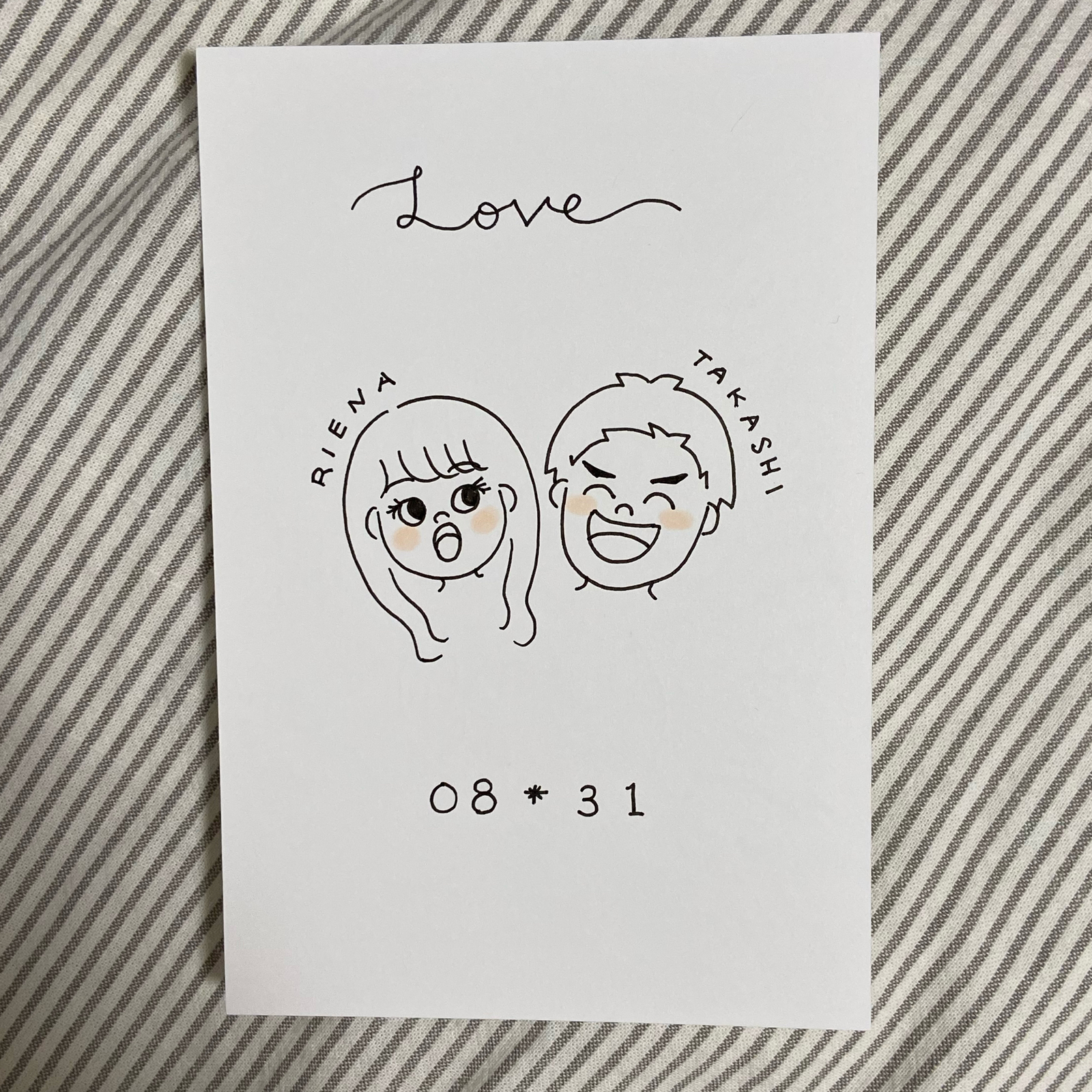 送料無料】シンプル似顔絵ポストカードサイズ - MARCIEBABE'S GALLERY