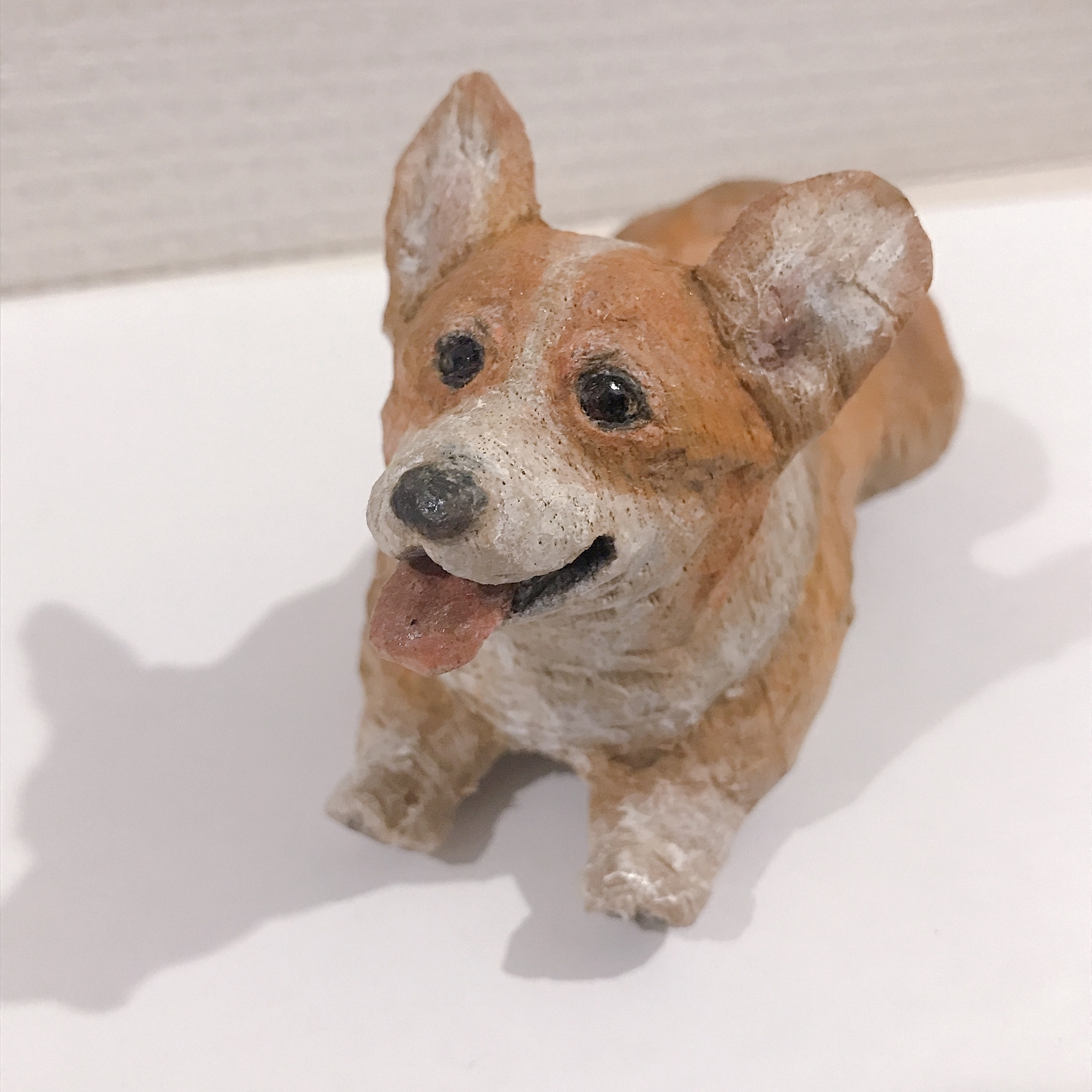 sold out】 コーギージャンプ その1 【コーギー】【木彫り】【彫刻