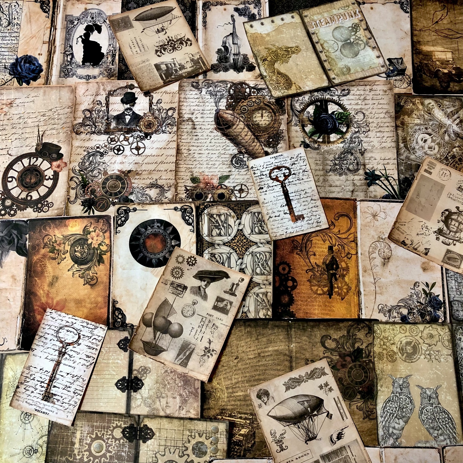 再販×31)ヴィクトリアンスチームパンクのジャーナルペーパーセットA