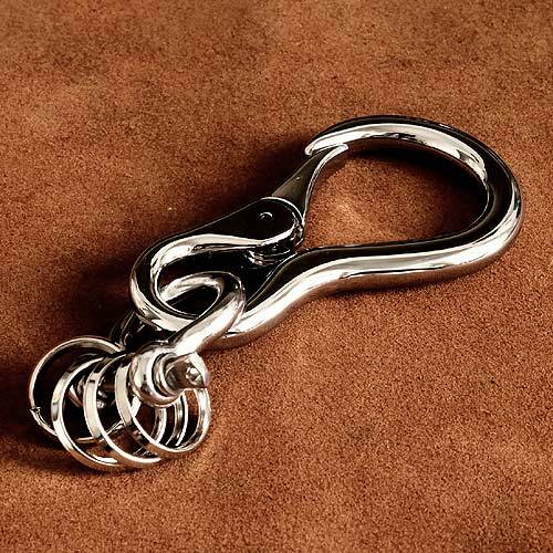 シルバー カラビナ キーホルダー（Lサイズ） キーリング ベルトフック