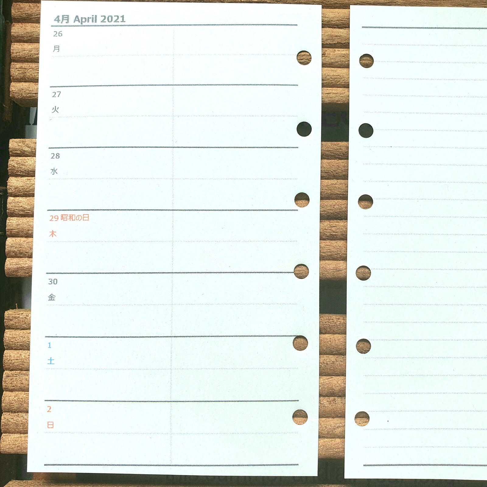 ミニ6 ウィークリー 見開き1週間予定表 レフトタイプ 2026-2027 ミニ6