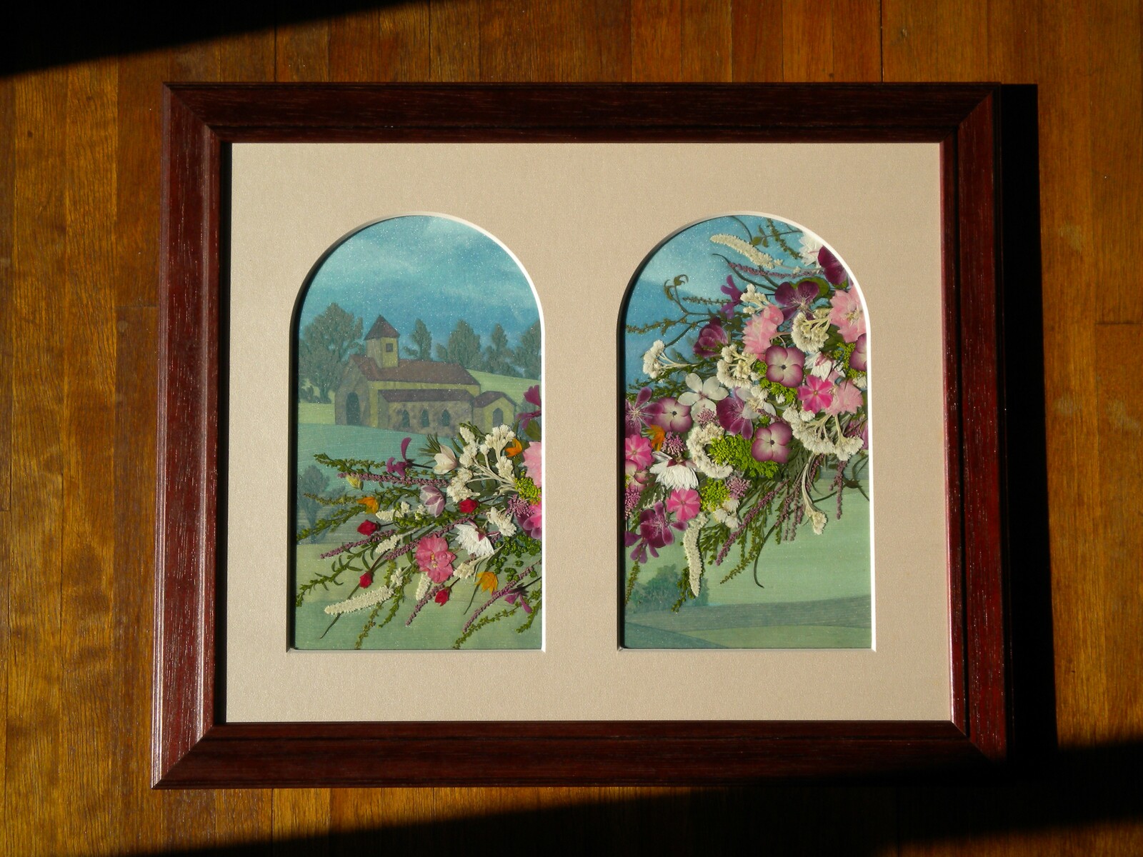 押し花アート ハッピースプリング(二つの窓） 押し花絵 - フルール