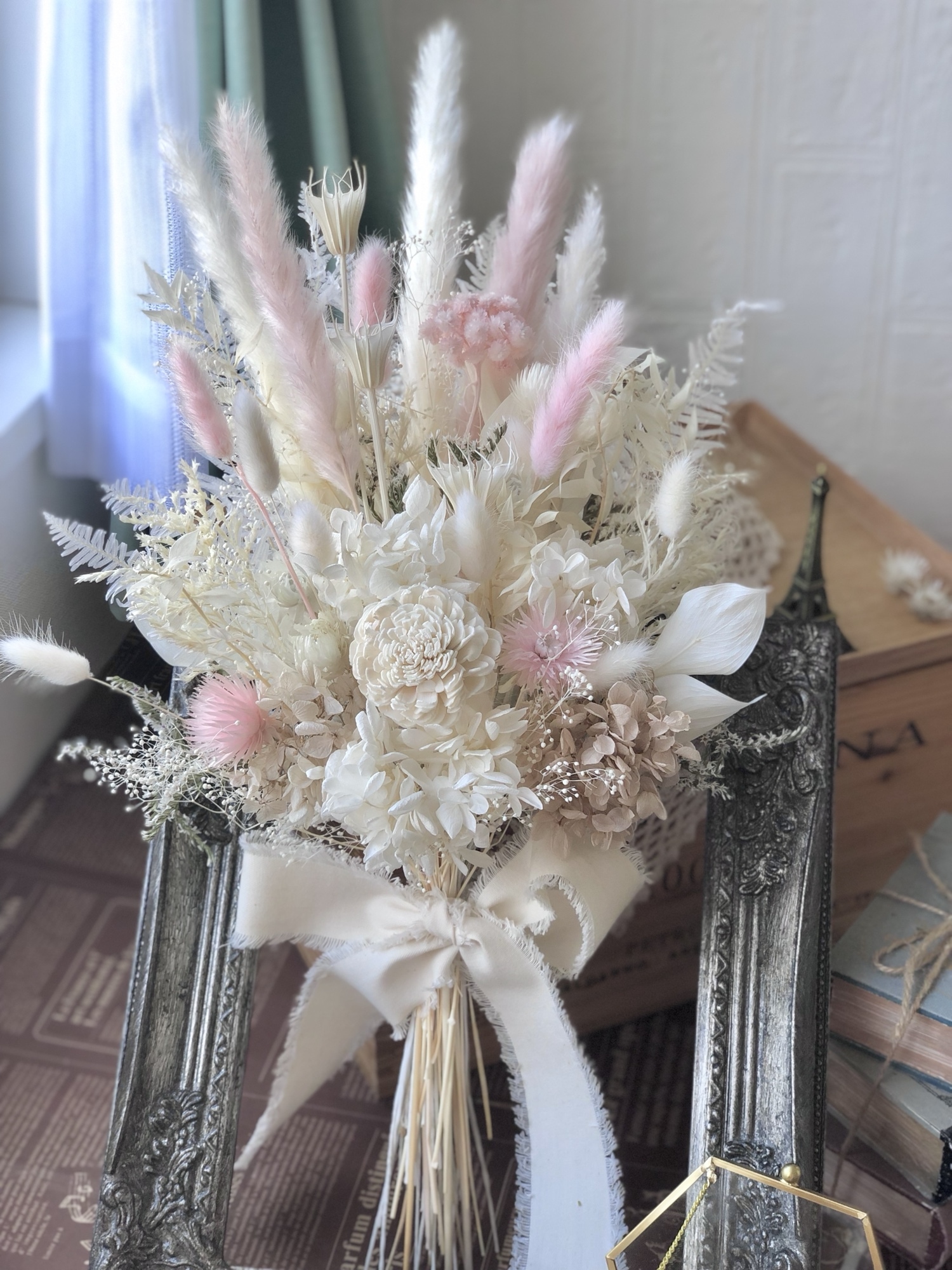 ホワイトウェディングブーケLサイズ ドライフラワーブーケ ドライ