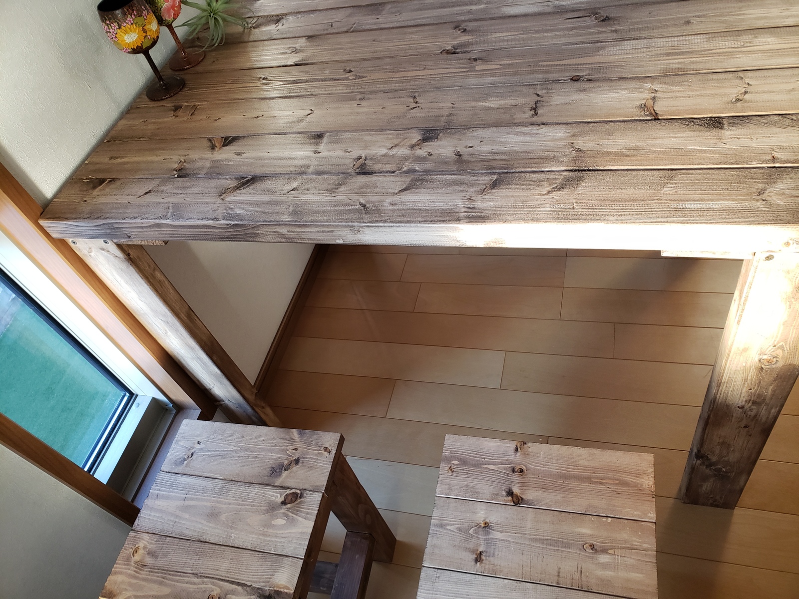 無垢材 ダイニングテーブル カウンターテーブル アンティーク 古木材風