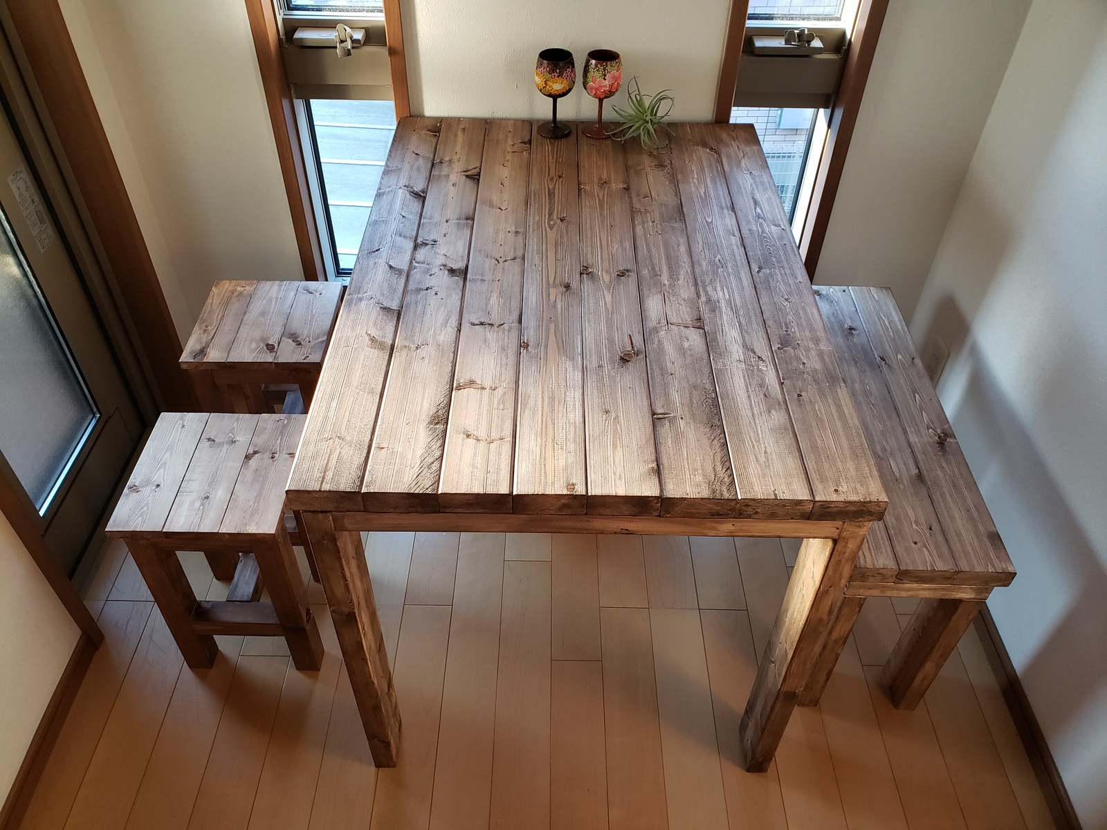無垢材 ダイニングテーブル カウンターテーブル アンティーク 古木材風