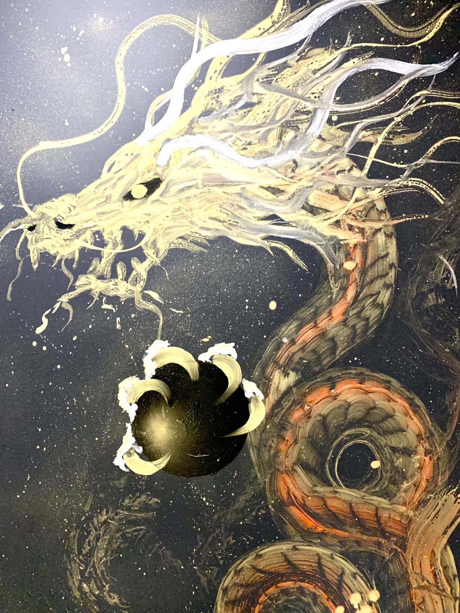 hiro☆ 大サイズ F4 インフィニティ白龍 龍神 開運絵画 龍ノツカイ