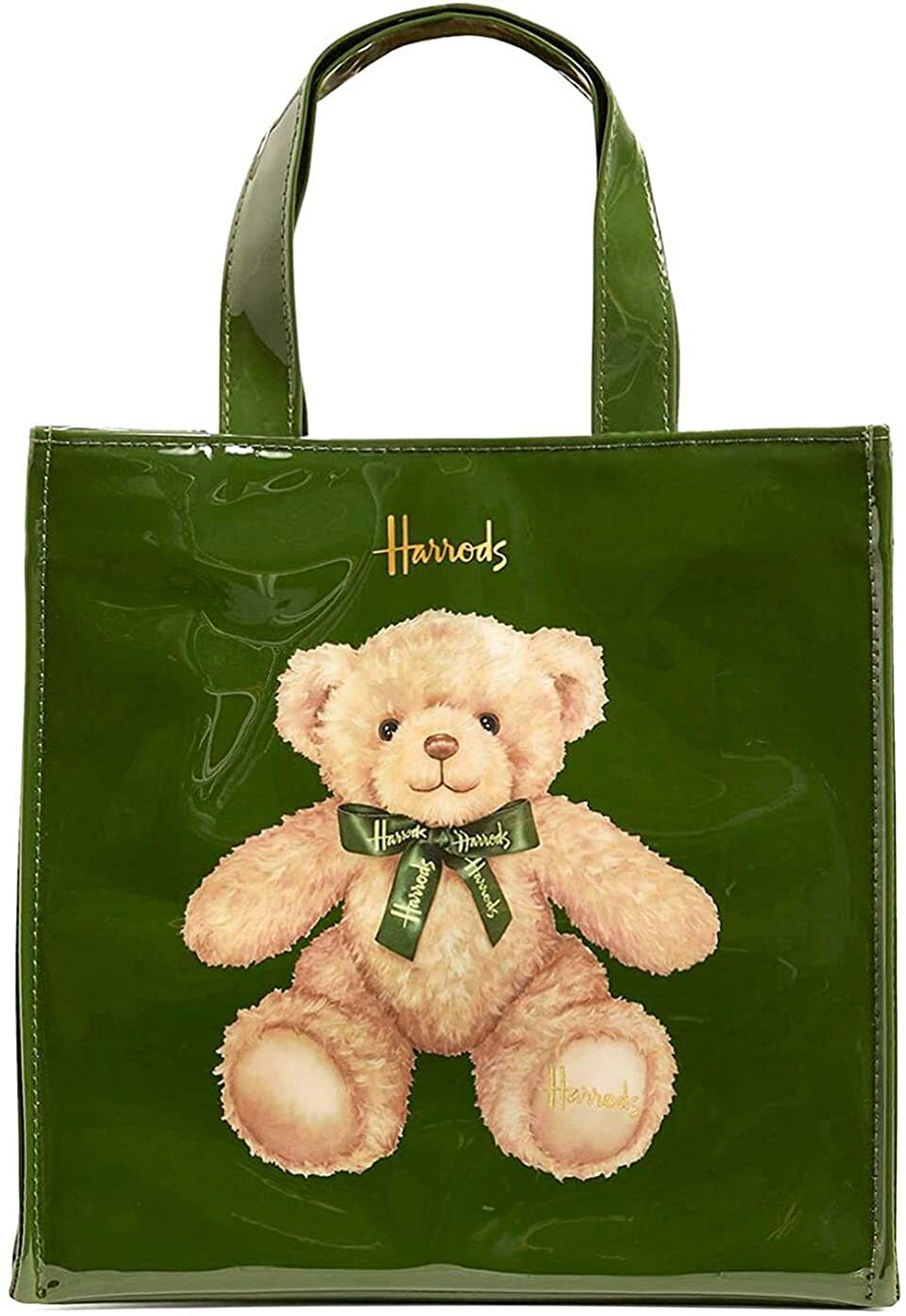 英国ハロッズ裏地もクマちゃんショッピングバッグSサイズ