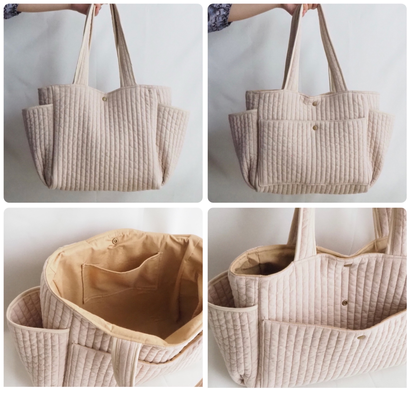 雑誌掲載]サイドポケット付きヌビバッグ Lサイズ - tomoribi | minne