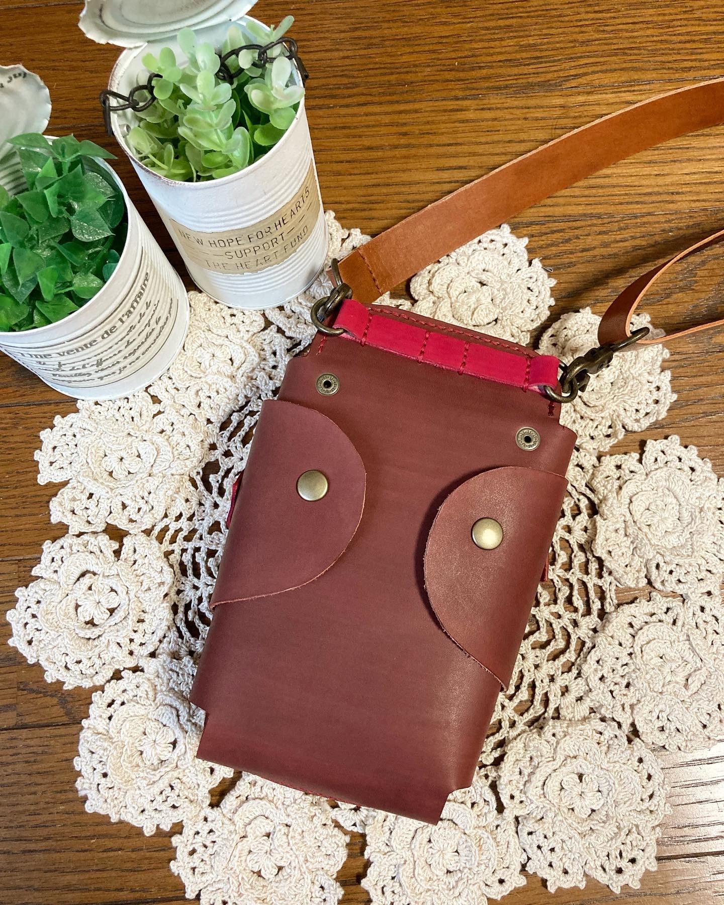 ◇受注生産◇ カラー変更可♪ 牛革 手染めピンク × ハラコ カウ柄