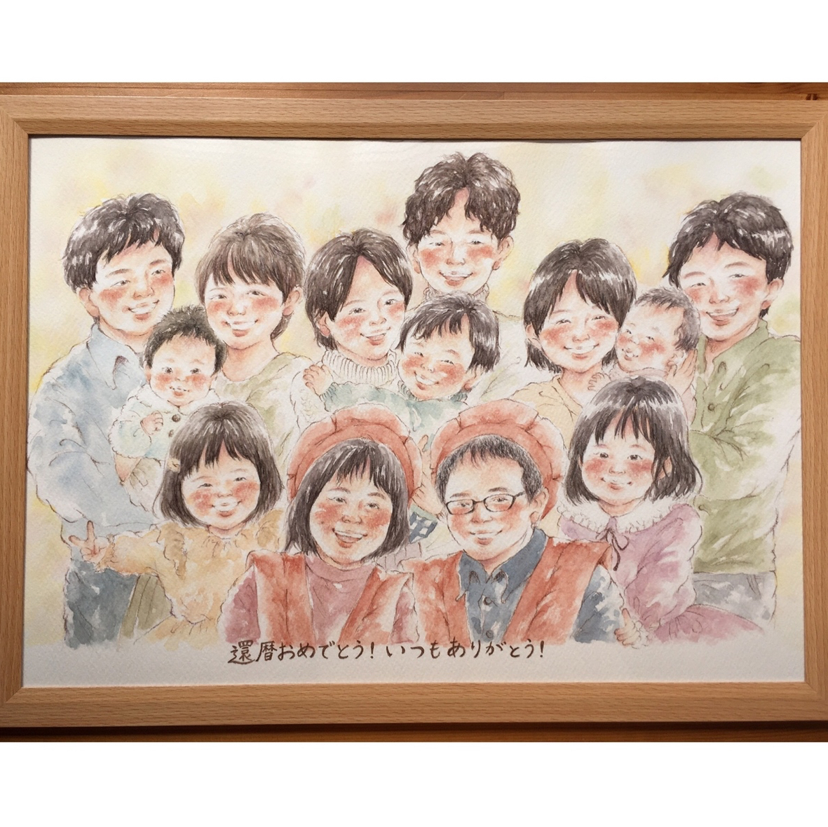 似顔絵オーダー A3 還暦祝い イラストオーダー 記念日 プレゼント 両親