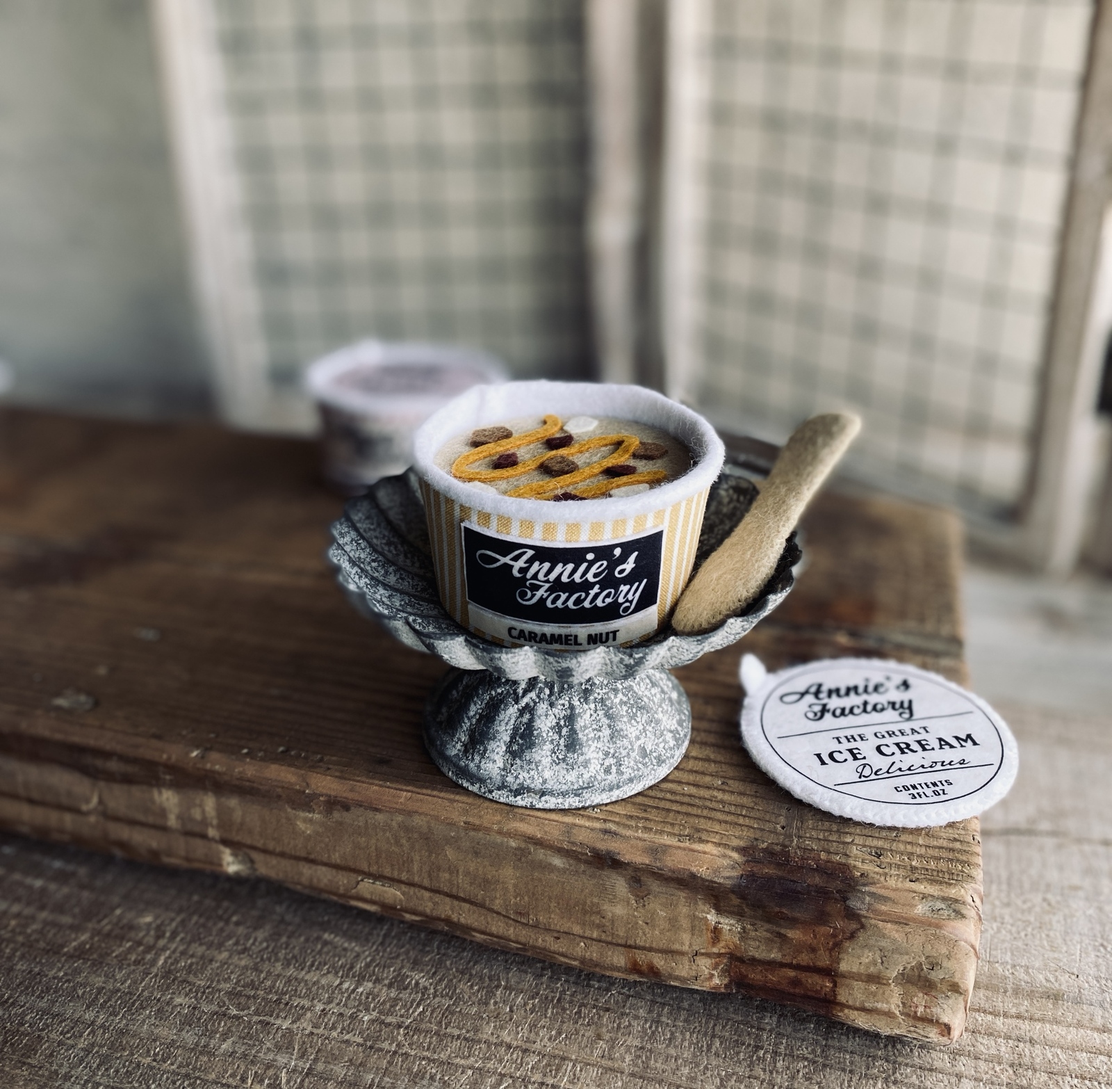 カップアイスクリームのフェルト型紙 - アンテナアンティーク | minne