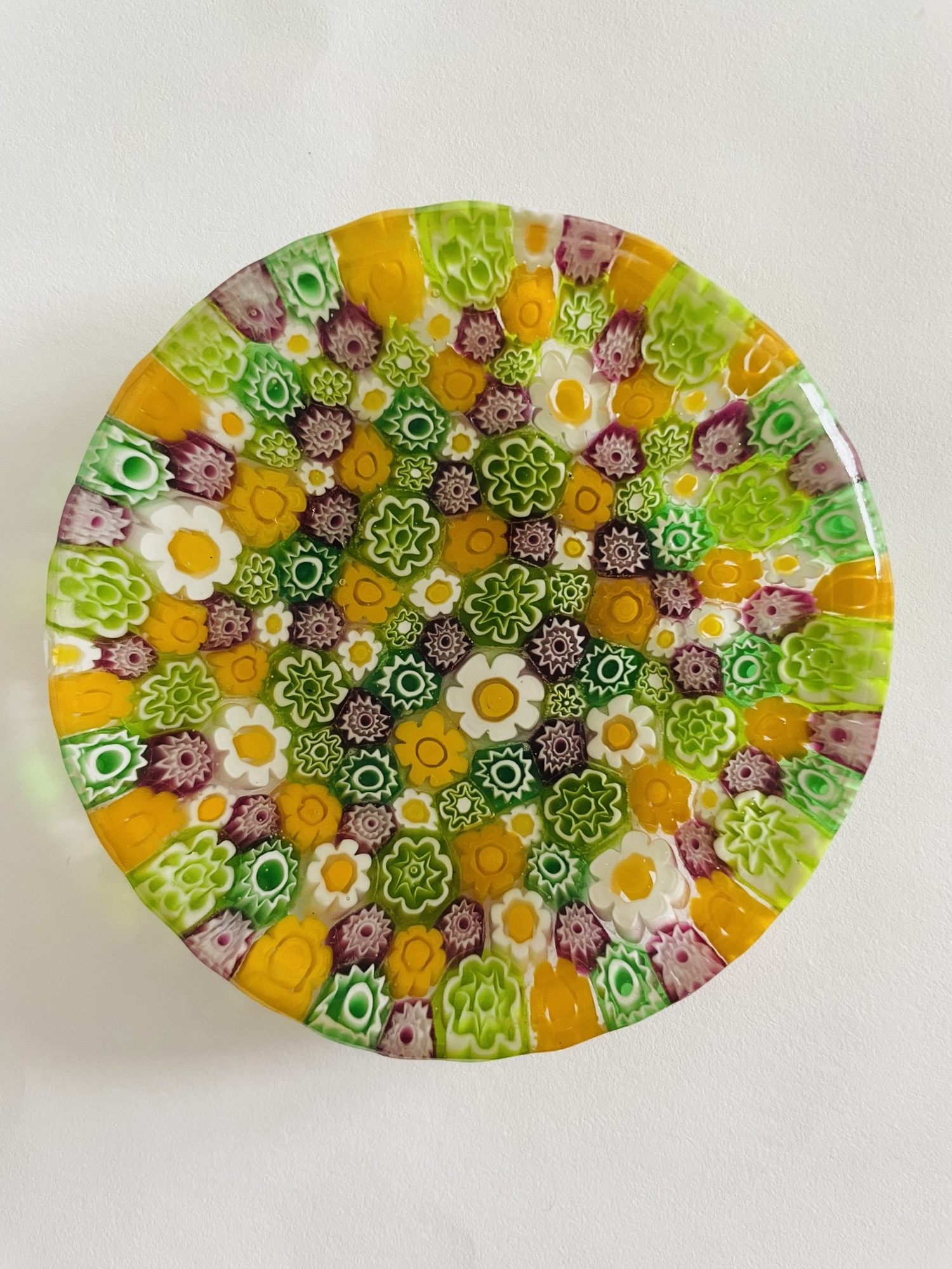 MURANO GLASS ムラノ ミルフィオリ イエロー グラス ヴェネチア