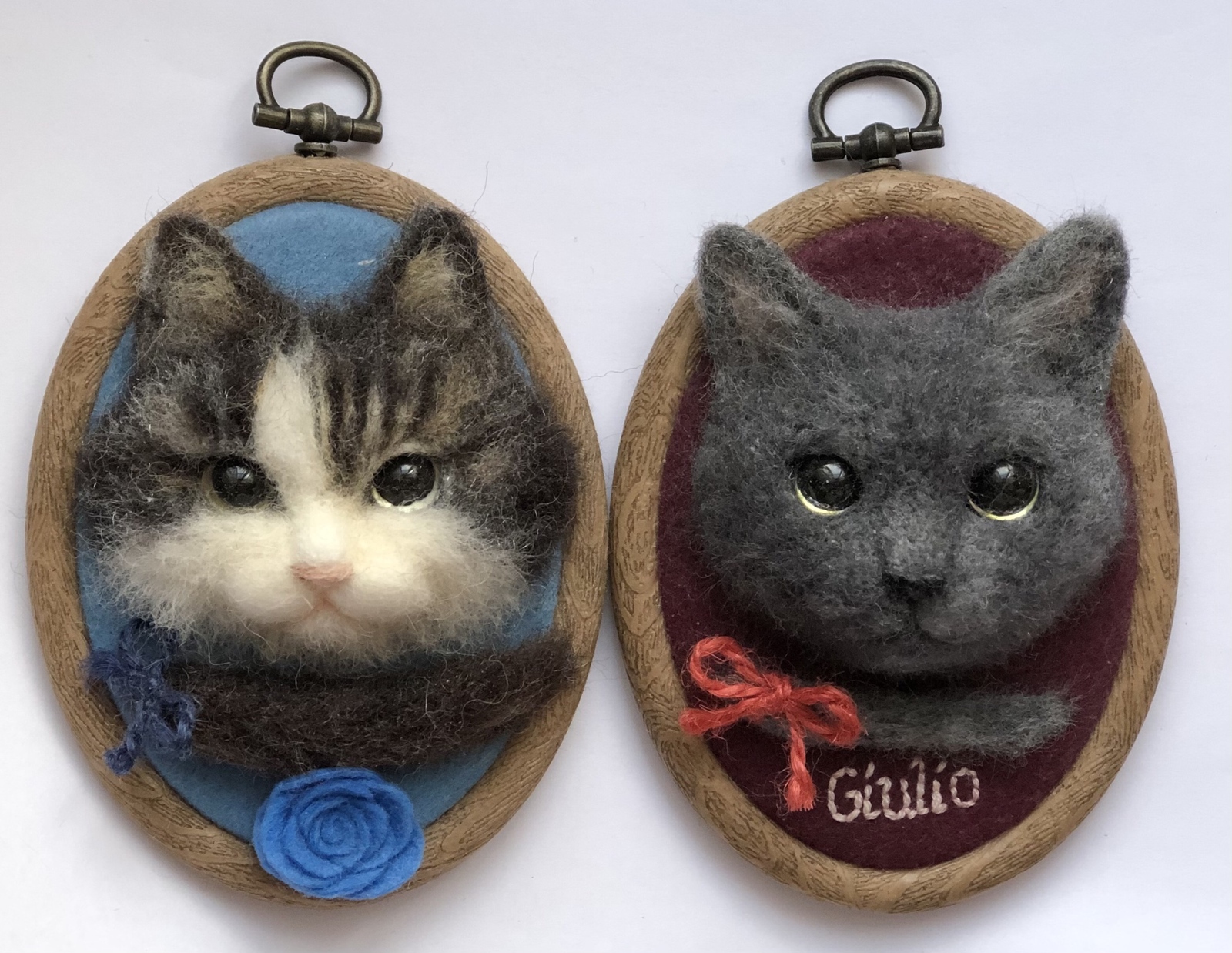 オーダーメイド】羊毛フェルト猫ポートレート《小顔タイプ (顔＋シッポ