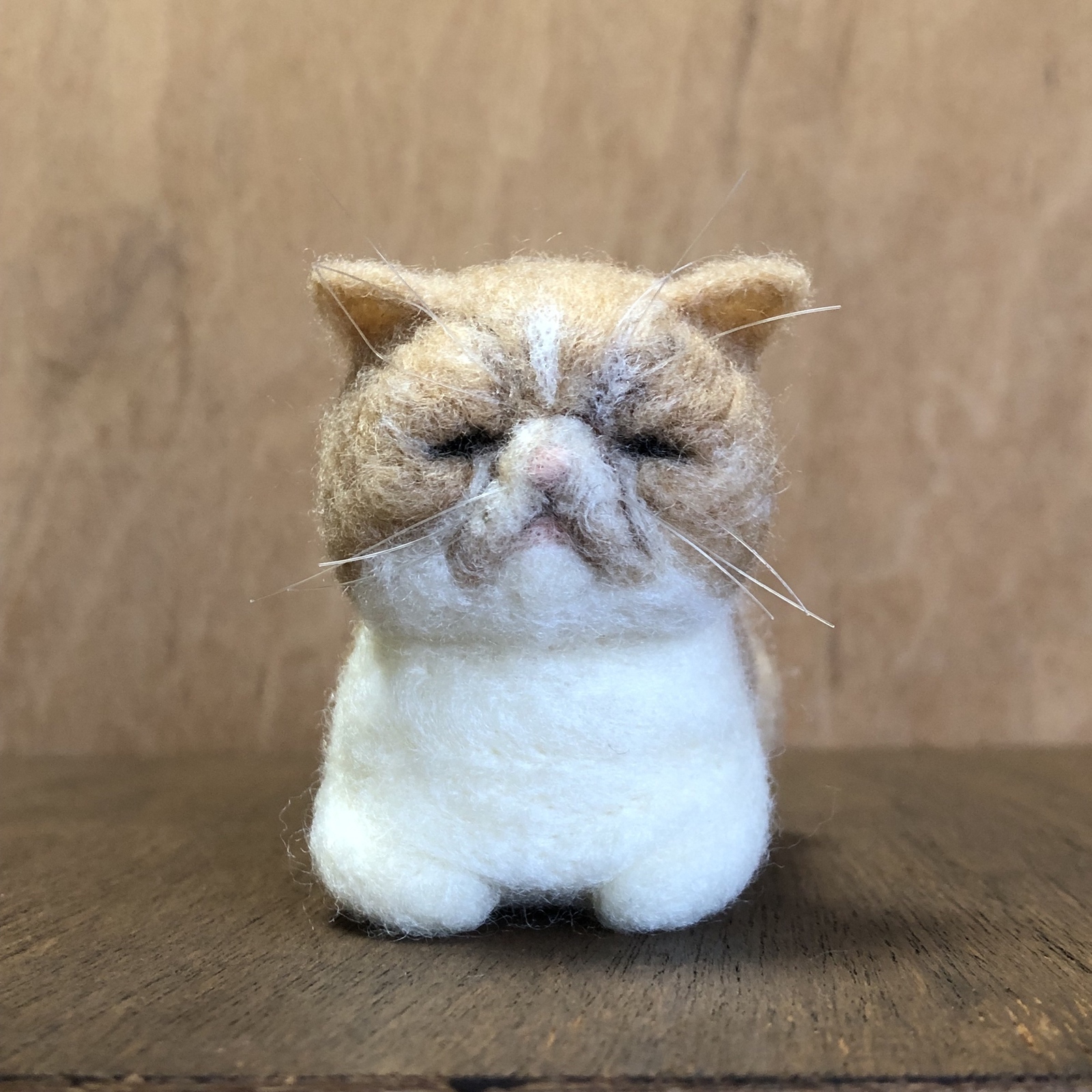 羊毛フェルト 香箱座りの猫 エキゾチックショートヘア - nyamoneko