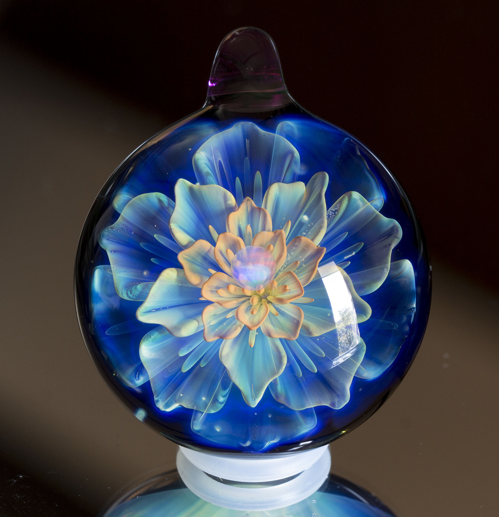 COSMIC FLOWER ボロシリケイトガラスペンダント cf57 - KINOKODAMA