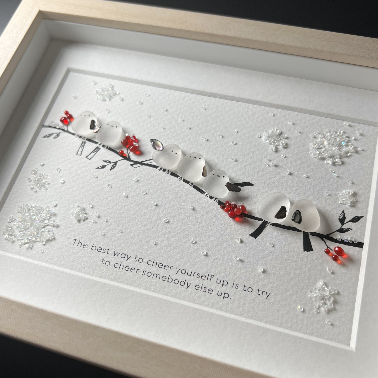 シーグラスアート『七夕』 フレームアート/壁掛け/シーグラス/ガラス