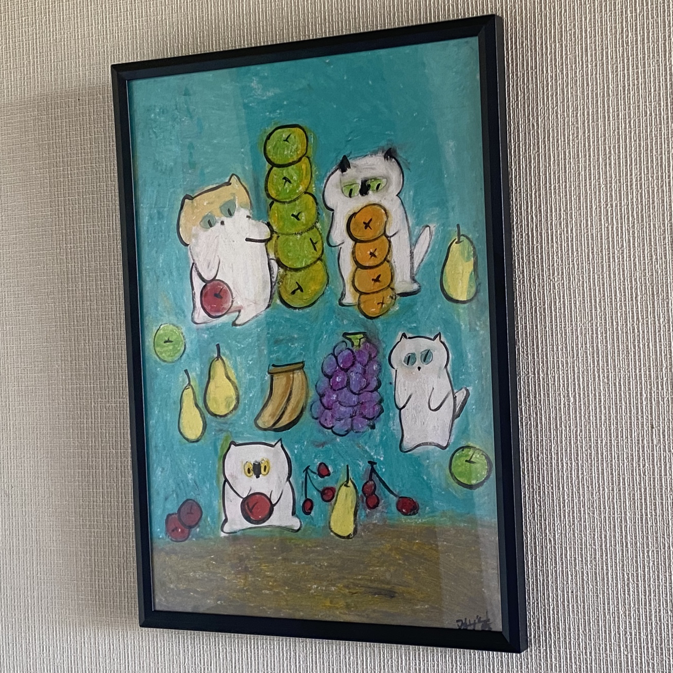 絵画 。壁掛け絵☆【猫ちゃんたちの幸せなクリスマスパーティー】05