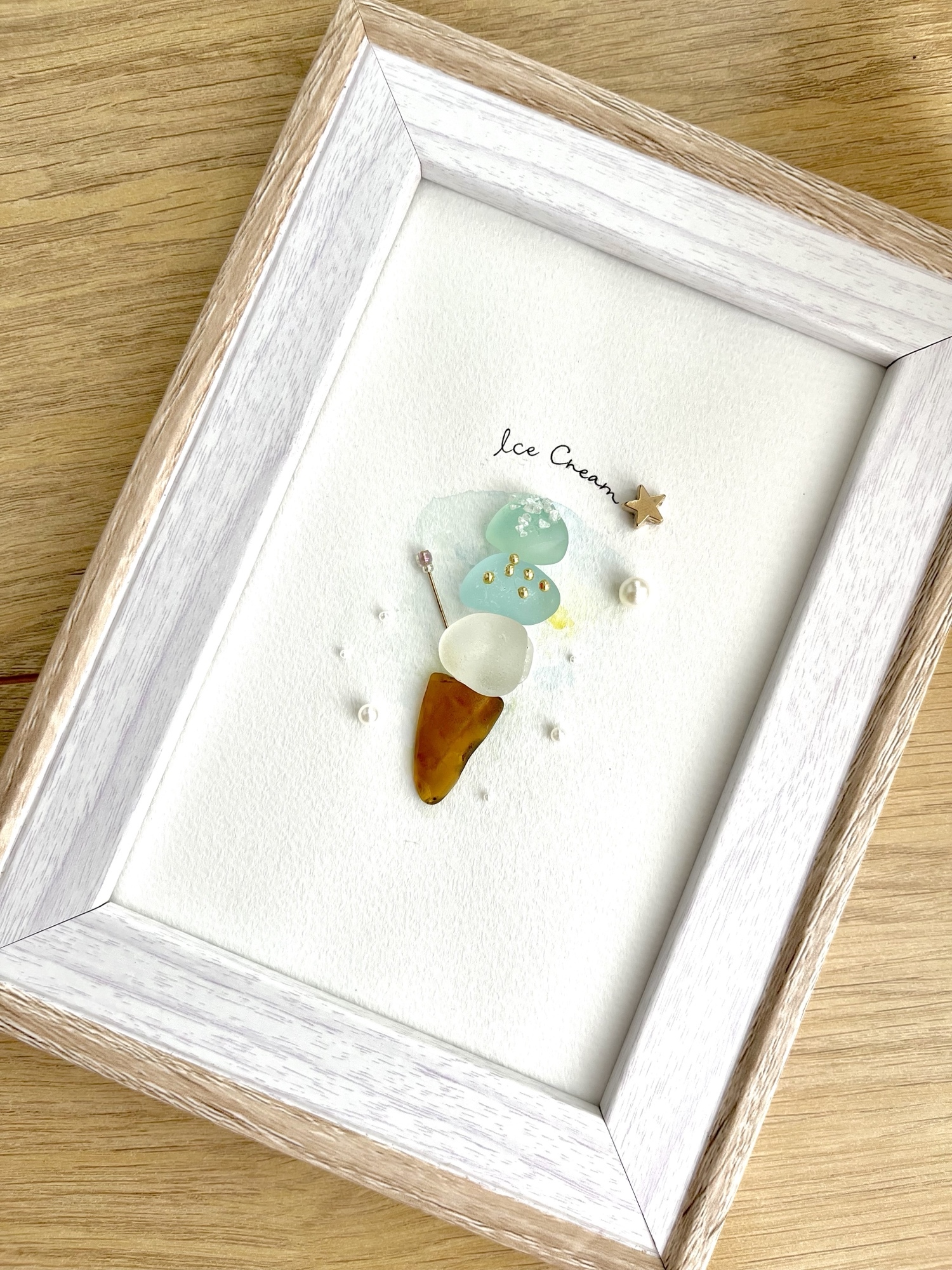 シーグラスアート『アイス』夏 インテリア雑貨 - mocho05 | minne